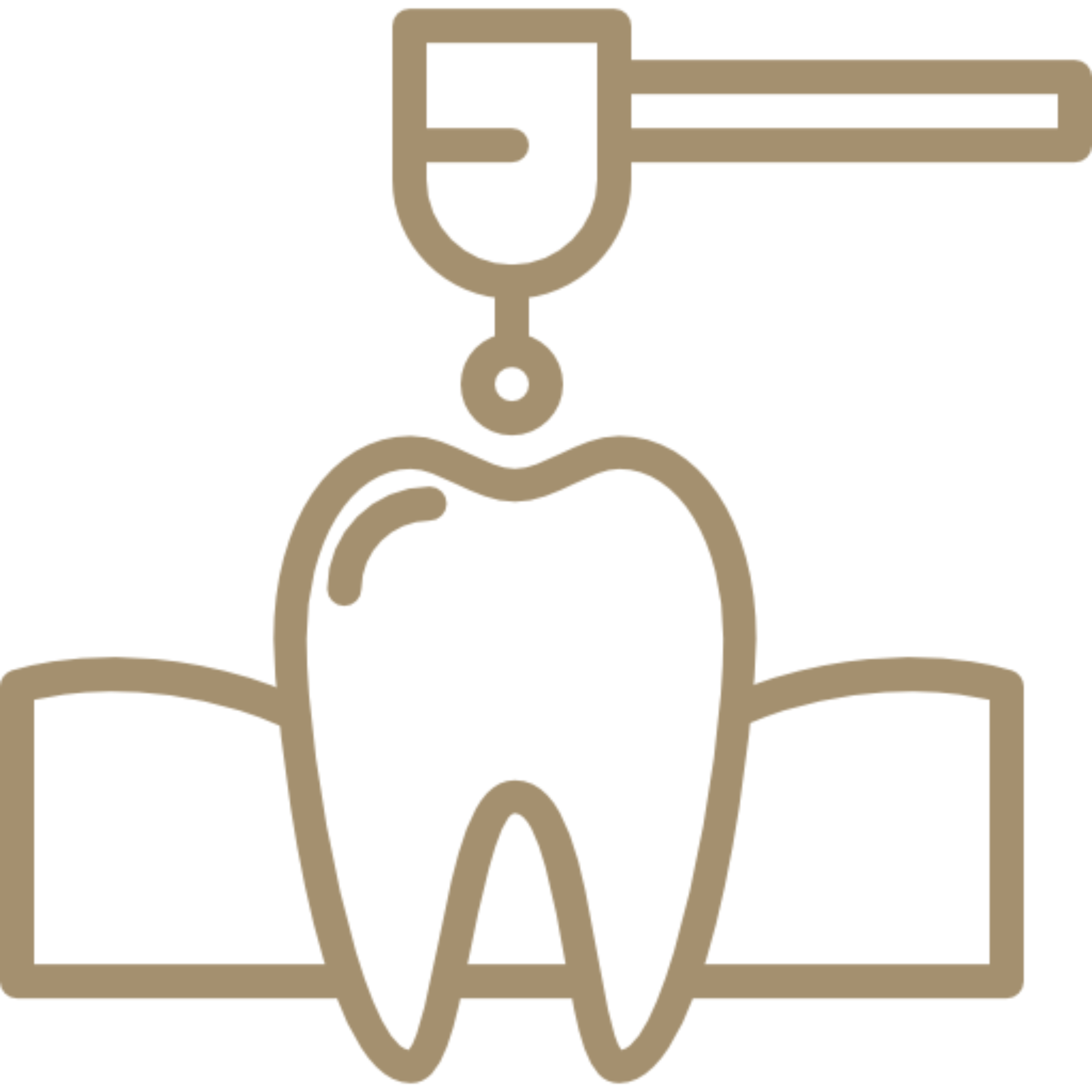 Dental drill icon with tooth illustration.